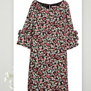 Black/Floral Satin Dress